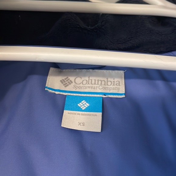 Columbia Down Hooded Long Jacket, Puffer Coat Size XS Powder Blue - Picture 6 of 6